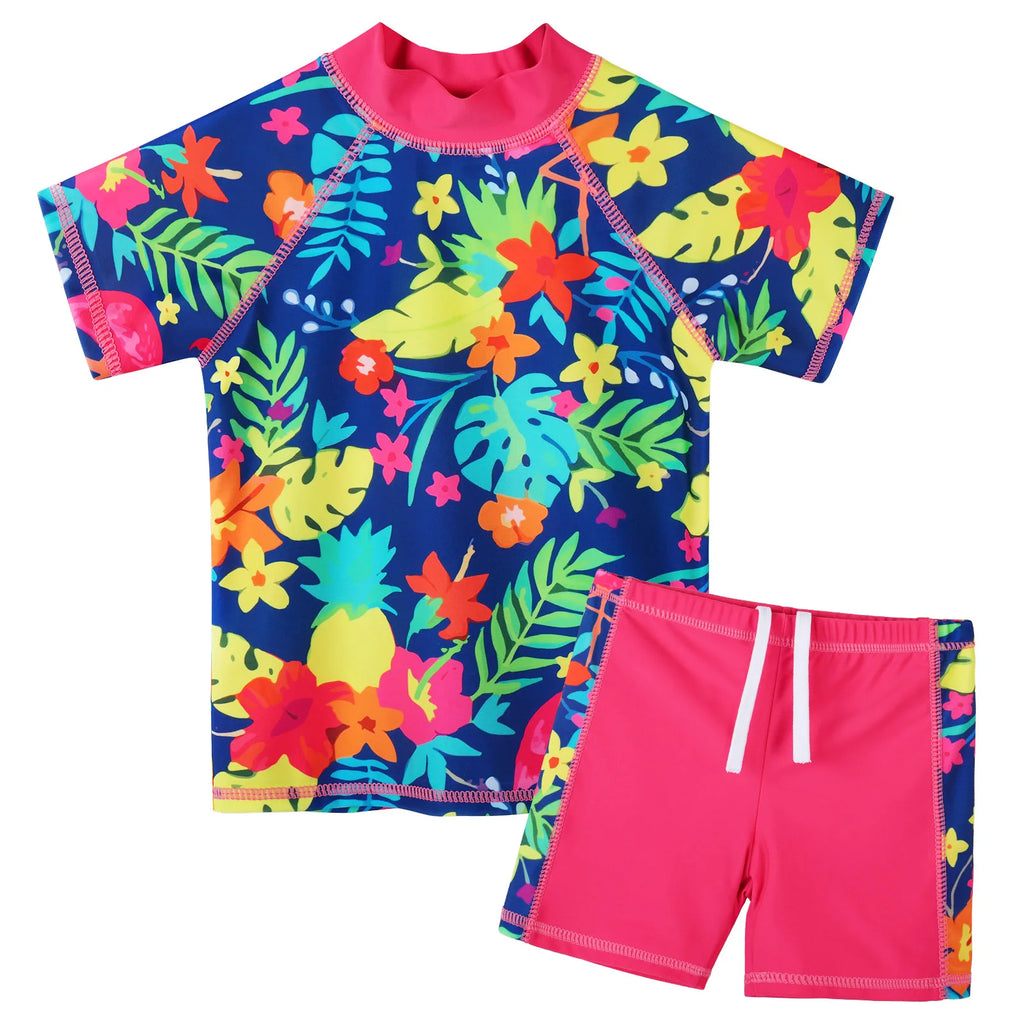 BAOHULU Teens Two Pieces Swimwear Girls Swimming Costume Swimsuit 3-14Y Kids UPF50+ Sun Protective Summer Beach Swimming Clothes