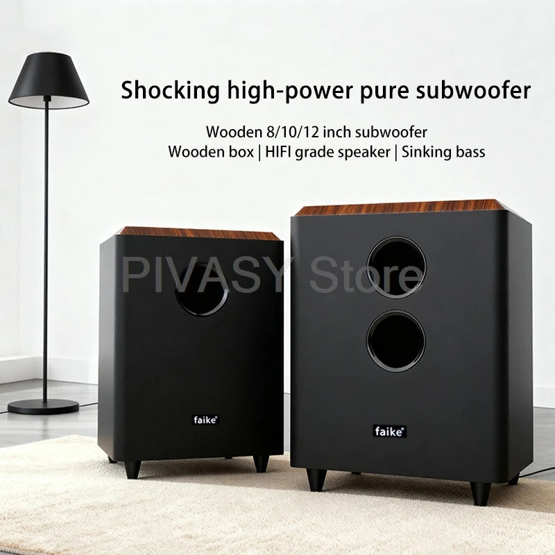 8/10/12 inch Passive Subwoofer 80-150W HiFi Sound Box 50Hz-500Hz Wooden Speakers 4-8ohm Sound System For Home Theater DJ Studio