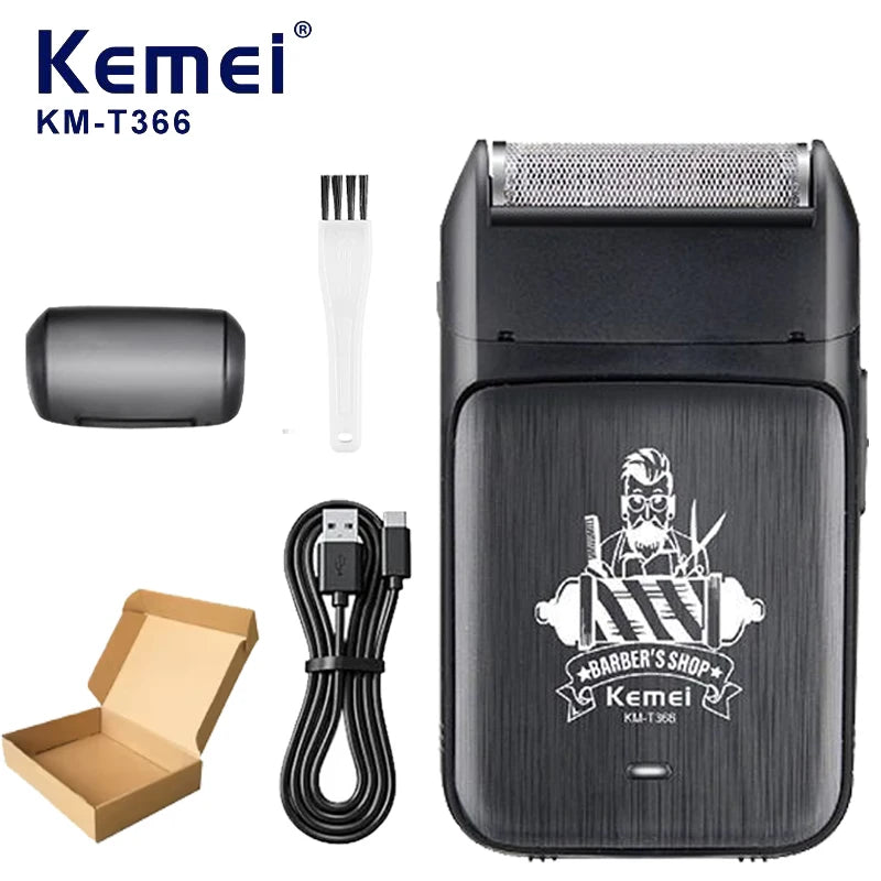 kemei KM-T366 Shaver Professional Razor Electric Shaving Machine Portable Beard Trimmer Rechargeable Razor Mini Shaver for Men