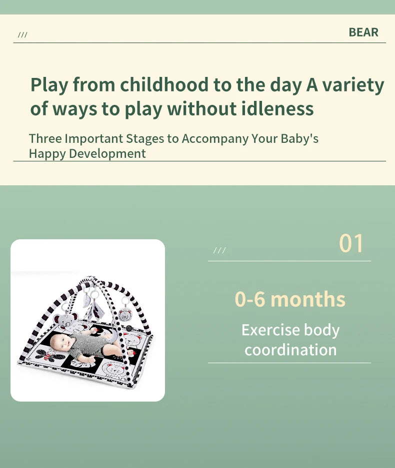 Multifunctional Baby Fitness Frame Crawling Mat Early Education Activity Fitness Room Toys Puzzle Game Mat Infant Rug Toys Gift
