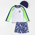 Children's Swimsuit Orange Long Sleeve Rash Guard Kids UPF50 UV Protection Boy's Beach Clothes Shark Swimming Bathing Suit Kids