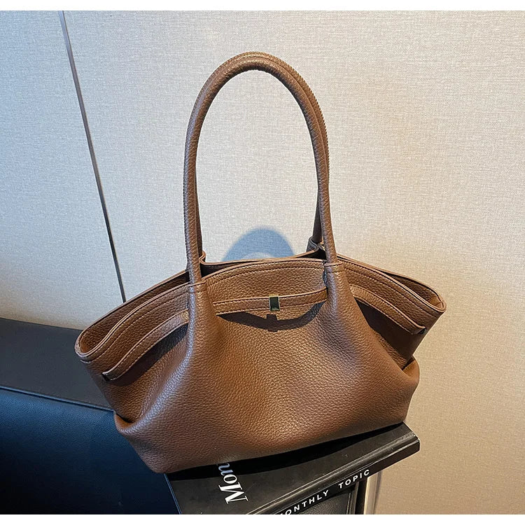 Large Capacity Women's Shoulder Bag Commuter Tote Bag Underarm Single Shoulder Bag Retro Design Casual Handbag