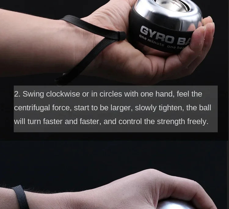 All metal  wrist gyro forearm strength led gyro ball arm muscle fitness training equipment Intensify Professional training