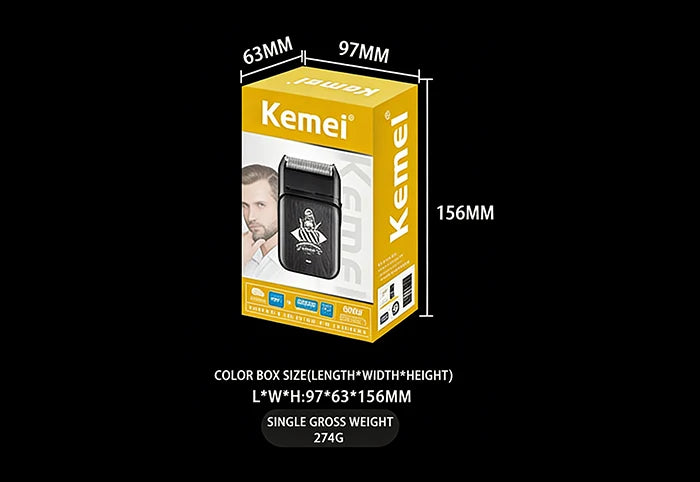 kemei KM-T366 Shaver Professional Razor Electric Shaving Machine Portable Beard Trimmer Rechargeable Razor Mini Shaver for Men