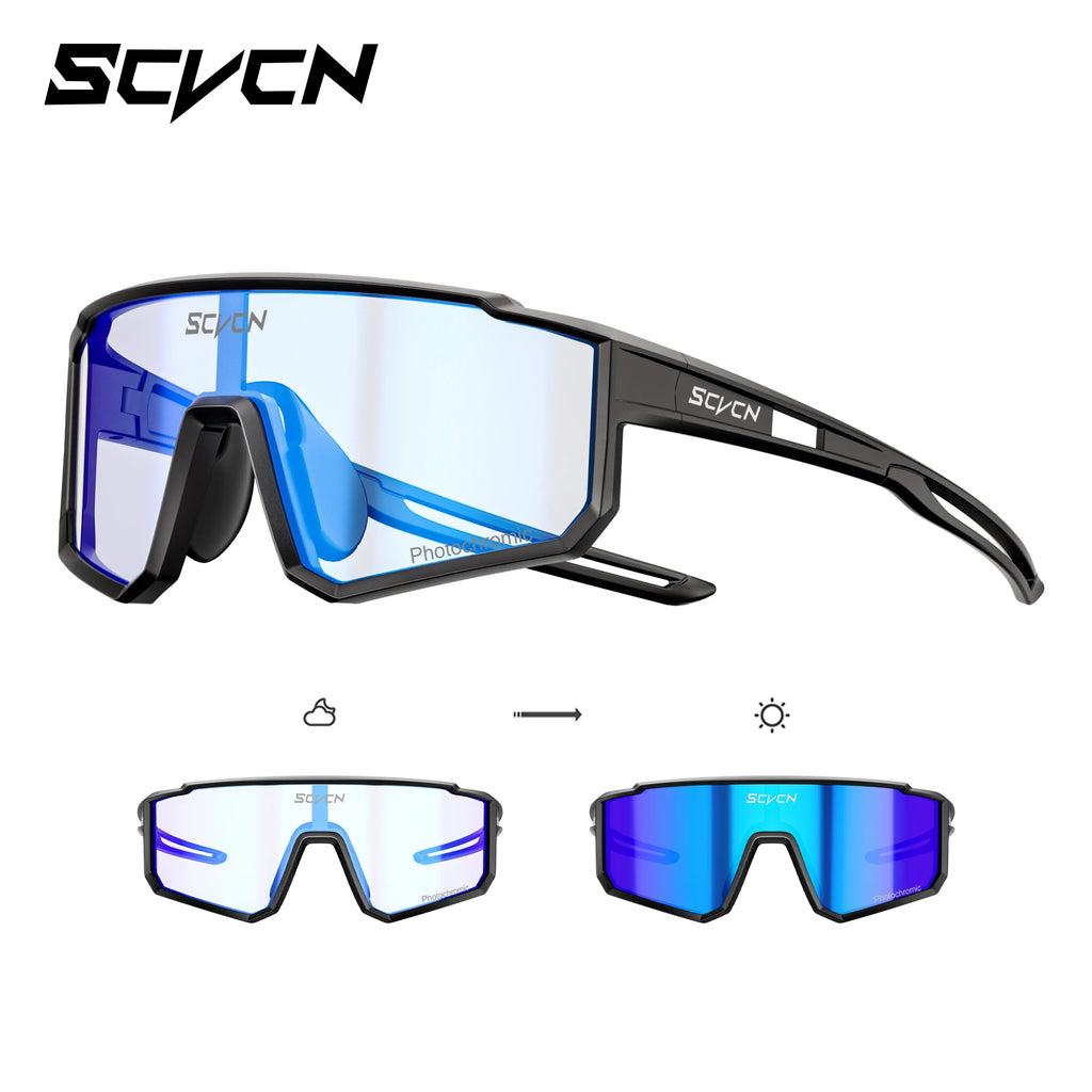 SCVCN New Photochromic Children Cycling Glasses Outdoor Sports Sunglasses Kids Road Bikes Cycling Eyewear UV400 Fashion Goggles