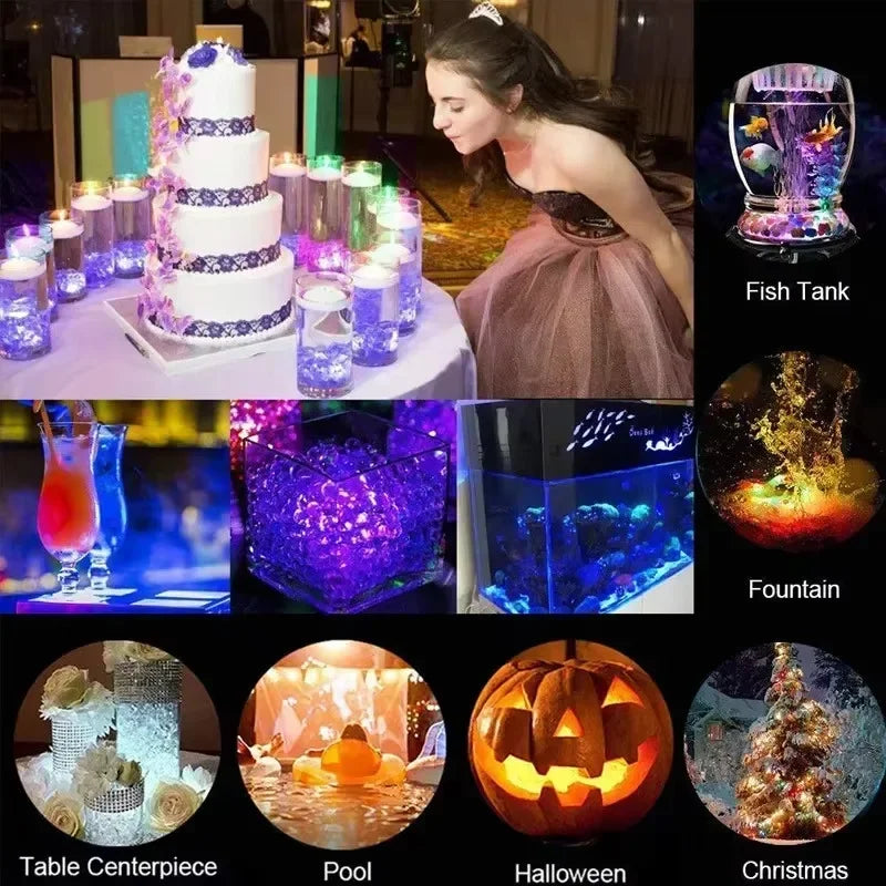 Remote Control Underwater Light Waterproof,Color Changing LED Pool Lamp for Indoor Aquarium, Bowl, Table Centerpiece Nightscape
