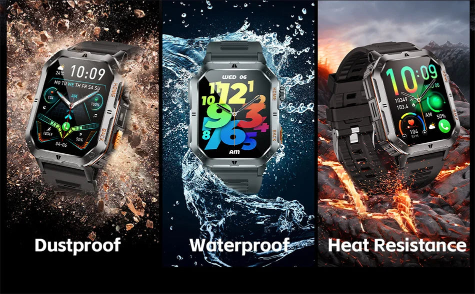 2025 New Smart Watch Men 1000mAh Ultra Large Battery 3ATM Professional Waterproof 2.01" HD Display Outdoor GPS Sports Smartwatch