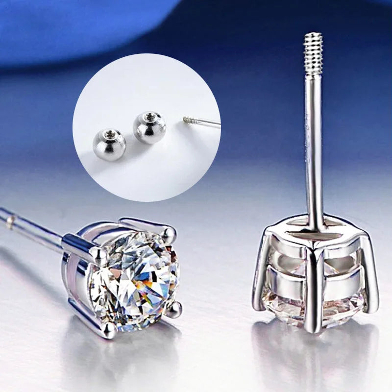 Premium 0.5-2ct Moissanite Diamond Stud Earrings for Women Orginal 925 Sterling Silver Screw Back Women Moissanite Earring 2026