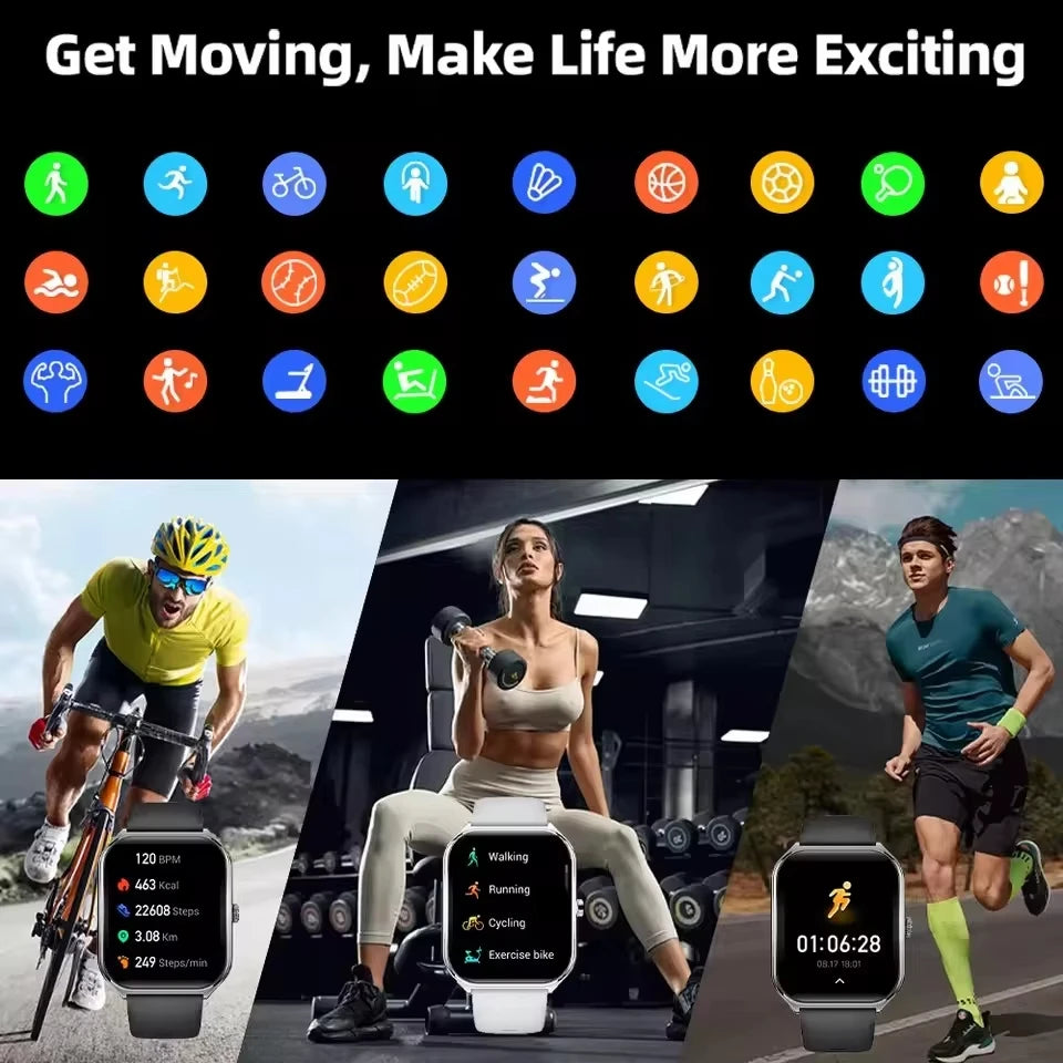 2026 New Ultra Thin AMOLED Smart Watch Men 386*448HD Screen Fashion Women Sports Bracelet BT Calling Waterproof Smartwatch gift