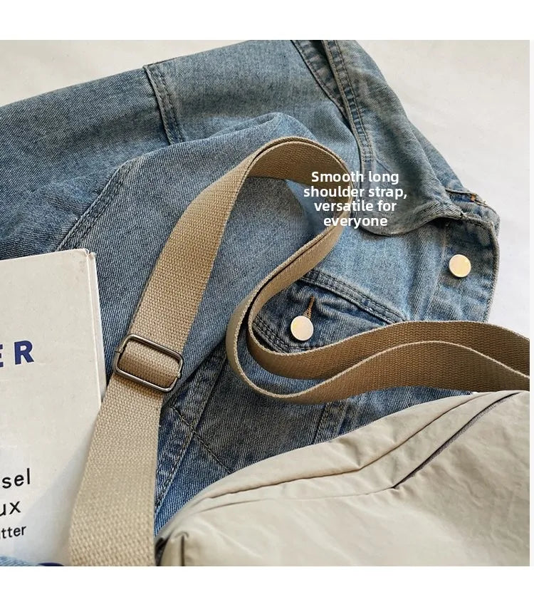 New 2025 Multi-Layer Casual Women's Crossbody Bag Portable Multi-Pocket Lightweight Waterproof Nylon Bag Soft Square Bag