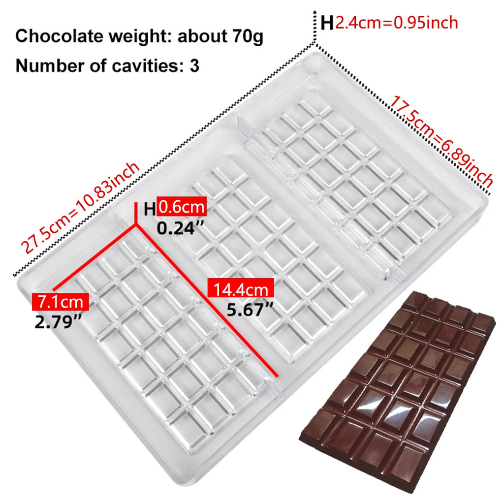 Chocolate Bar Mold Baking Pastry Tools For Baker Polycarbonate Chocolates Bar Bonbons Molds Baking Pastry Confectionery Mould