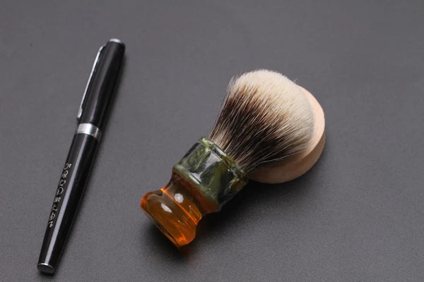 YAQI Retro 22MM Sagrada Familia Two Band Badger Hair Resin Handle Men Wet Shaving Brush High Quality Mature Male Shaving Brush