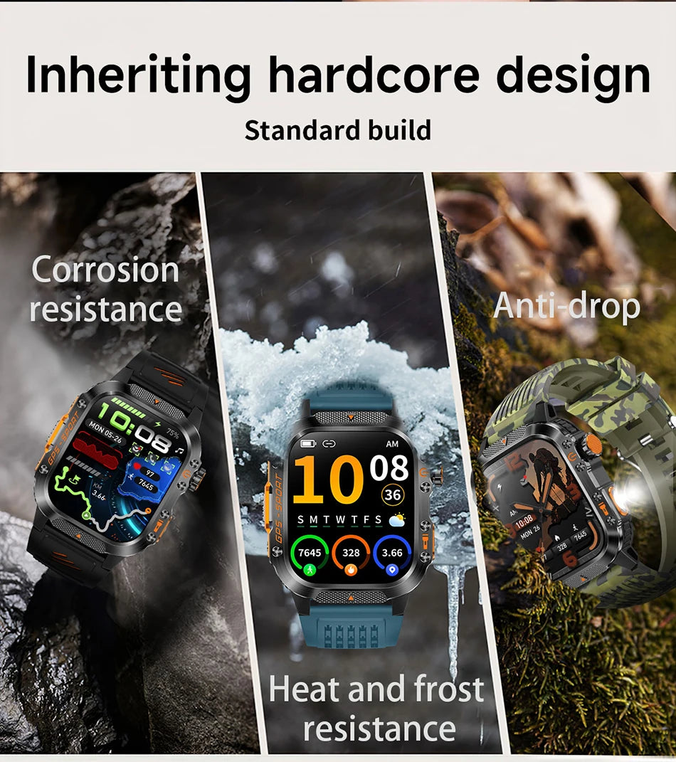 2025 New Dual-Frequency Satellite GPS Sports Smart Watch Compass Barometer Bluetooth Call 10ATM Waterproof Swim Smart Bracelet
