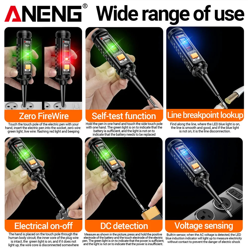 ANENG ST184 Digital Multimeter Clamp Meter True RMS Voltage Current Ohm Test+B15 Induction Tester Pen Electrician Detection Tool
