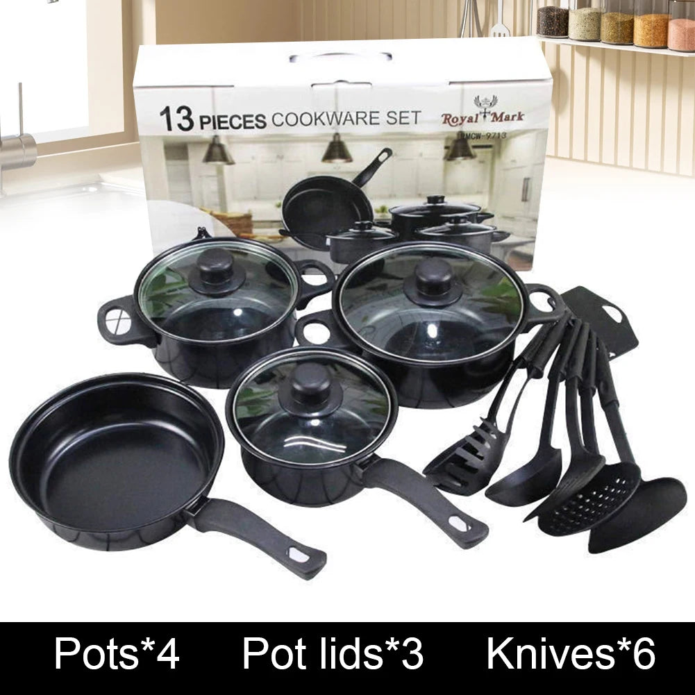12-Piece Luxury Non-Stick Cookware Set Frying pan Casserole Dish Wok Skillet Versatile Stylish Durable Outdoor Set for All Types