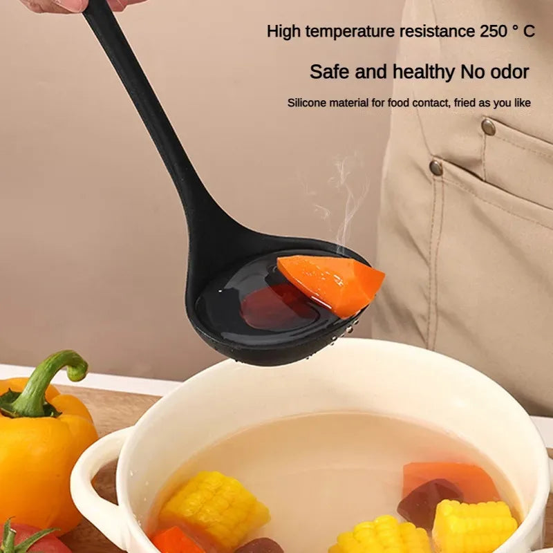 1/10PCS Food-Grade Silicone Kitchen Tools Set, Heat-Resistant Slotted Spoon for Non-Stick Cookware & Hot Pot, Multi-Use Strainer