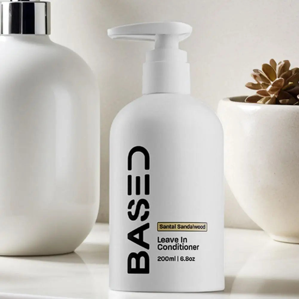 BASED Sea Salt Hair Styling Set, 200ml Santal Sandalwood Scent, Volumizing Spray & Curl Cream, Long-Lasting Hold Fluffy Wave
