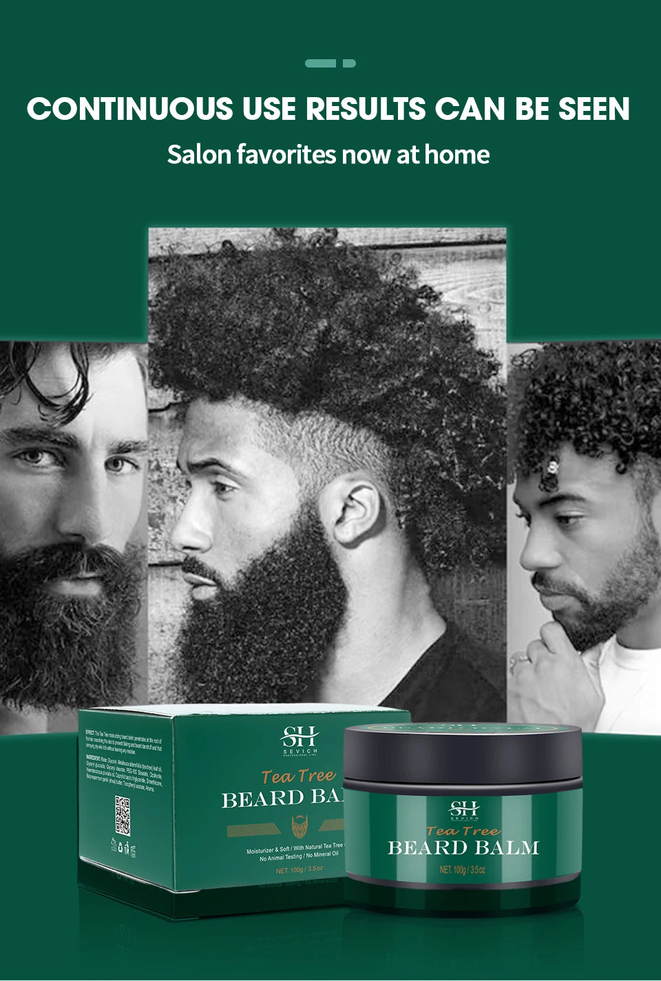 Natural Beard Balm Wax Tea Tree Beard Style Cream Soften Moisturize Thicken Professional Mustache Cream Beard Care For Gentlemen
