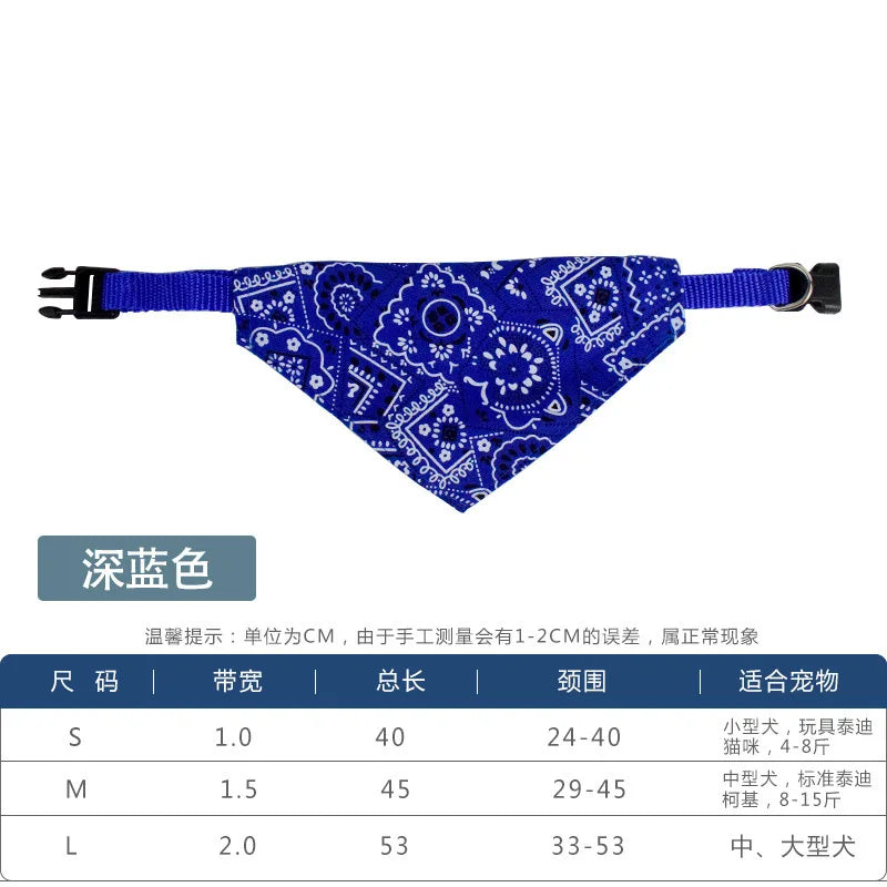 Adjustable Pet Bandana – Washable Triangular Scarf Bib for Dogs & Cats, Neck Decor, for Teddy/Bichon/Shiba/Corgi/Golden/Labrador