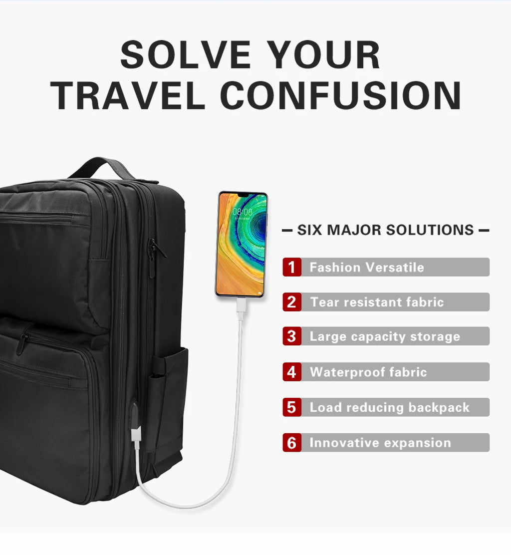 Adjustable Compartments Barber Backpack with USB Charging Port Travel Case for Hairstylist Tools Cosmetology Storage Bag