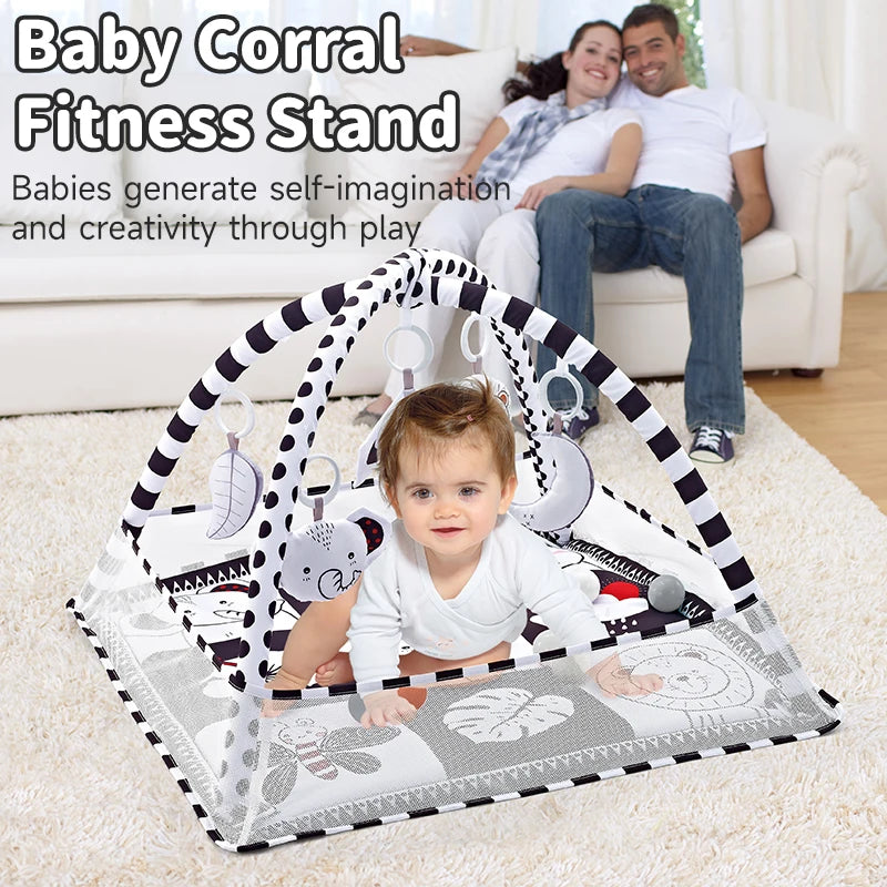 Multifunctional Baby Fitness Frame Crawling Mat Early Education Activity Fitness Room Toys Puzzle Game Mat Infant Rug Toys Gift