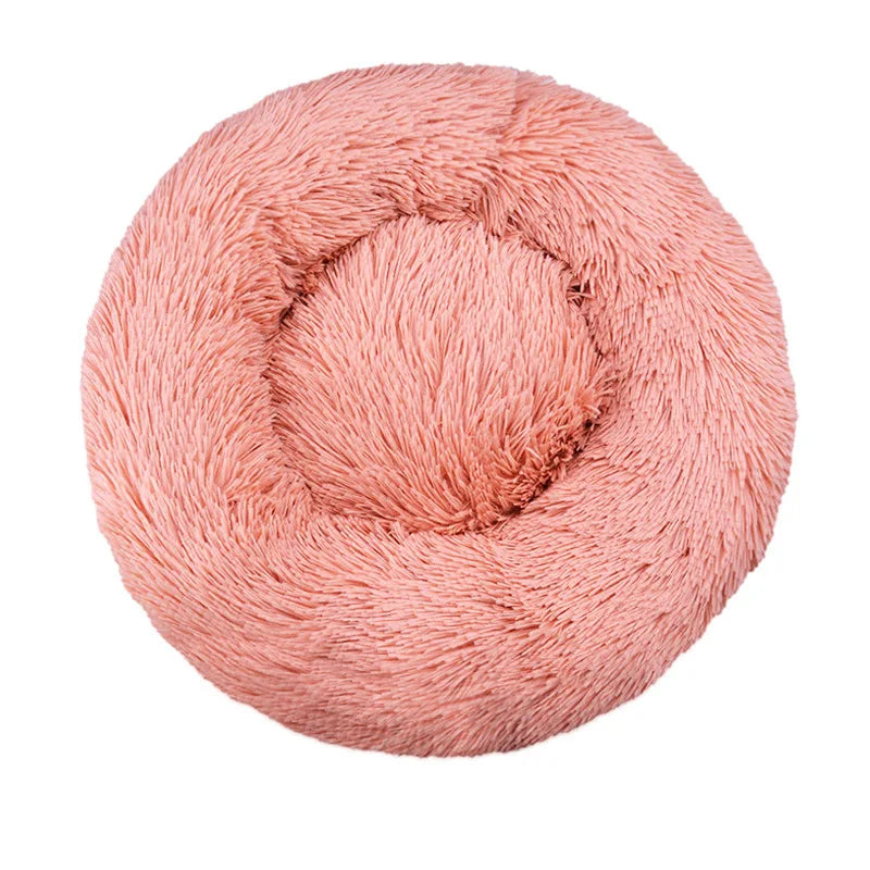 40-90cm Soft Large Cat Bed Round Warm Winter Plush Medium Dog Sofa Bed Full Filling Small Dog House Soft Cat Kennel Accessories