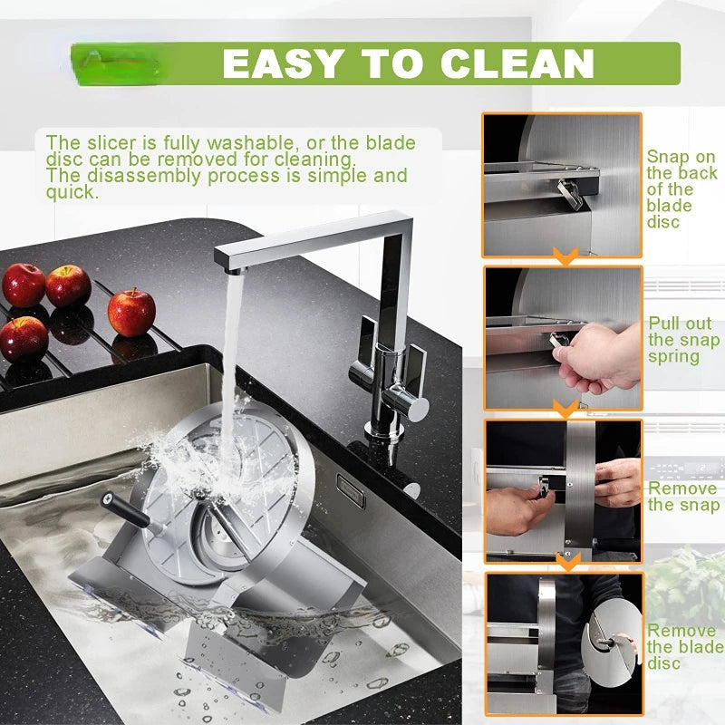 Replace blade for Commercial Vegetable Slicer Stainless Steel Potato Onion Slicer 0-0.5''Thickness Adjustable Manual Fruit Cutte