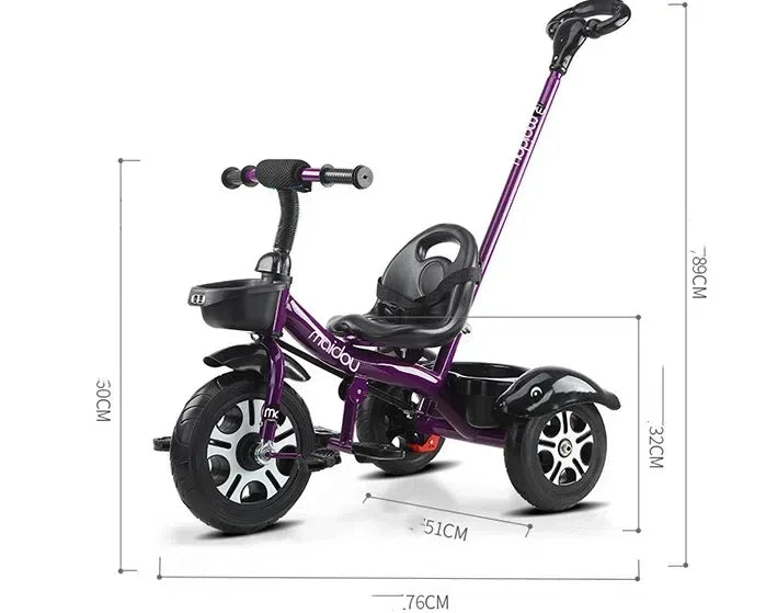 Multifunctional Three Wheeled Baby Balance Bike Lightweight Children Bicycle Hand Push Stroller for Baby Outdoor Riding Use