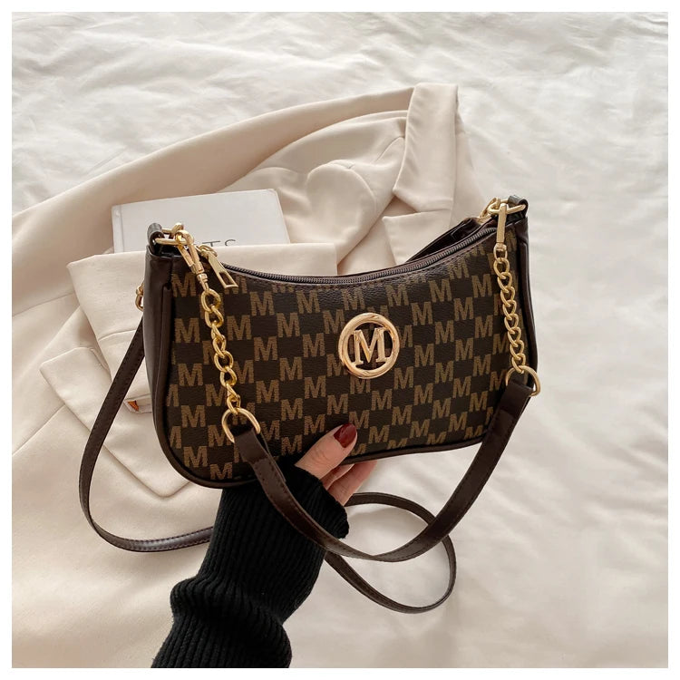 Vintage Floral Print Underarm Bag Women's Crossbody Shoulder Bag Casual Versatile Small Bag Popular Female Fashion Design