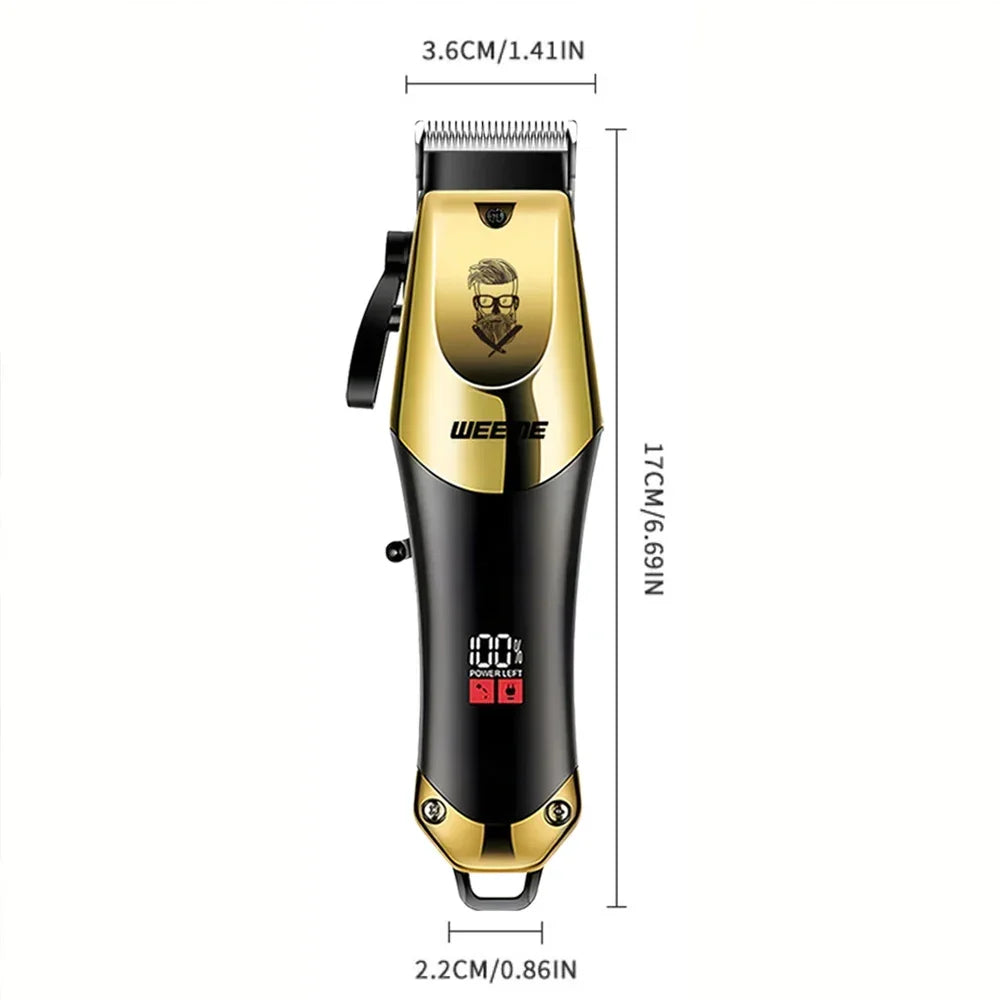 Tondeuse à Cheveux Rechargeable pour Hommes — Kit Professionnel Barbe & Cheveux, Charge USB Rapide