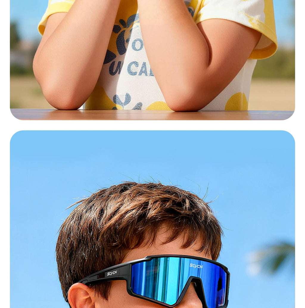 SCVCN New Photochromic Children Cycling Glasses Outdoor Sports Sunglasses Kids Road Bikes Cycling Eyewear UV400 Fashion Goggles