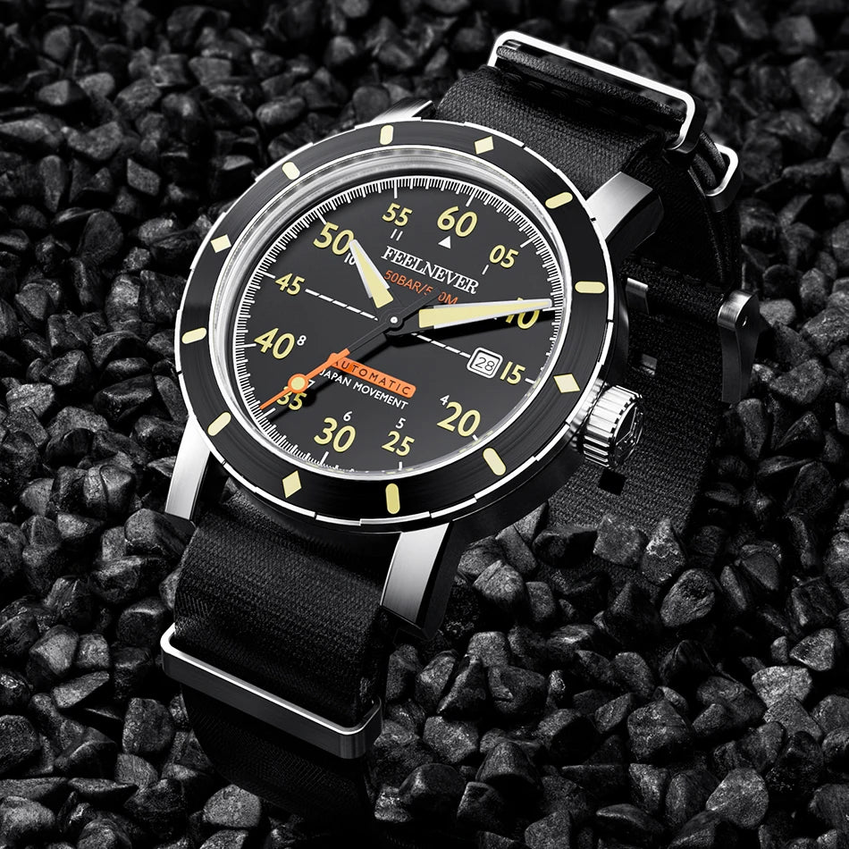 2024 New Men Watch Automatic Mechanical Wristwatch Sapphire Diver Watch 500M Waterproof Diving Sports Watches Men Reloj Hombre