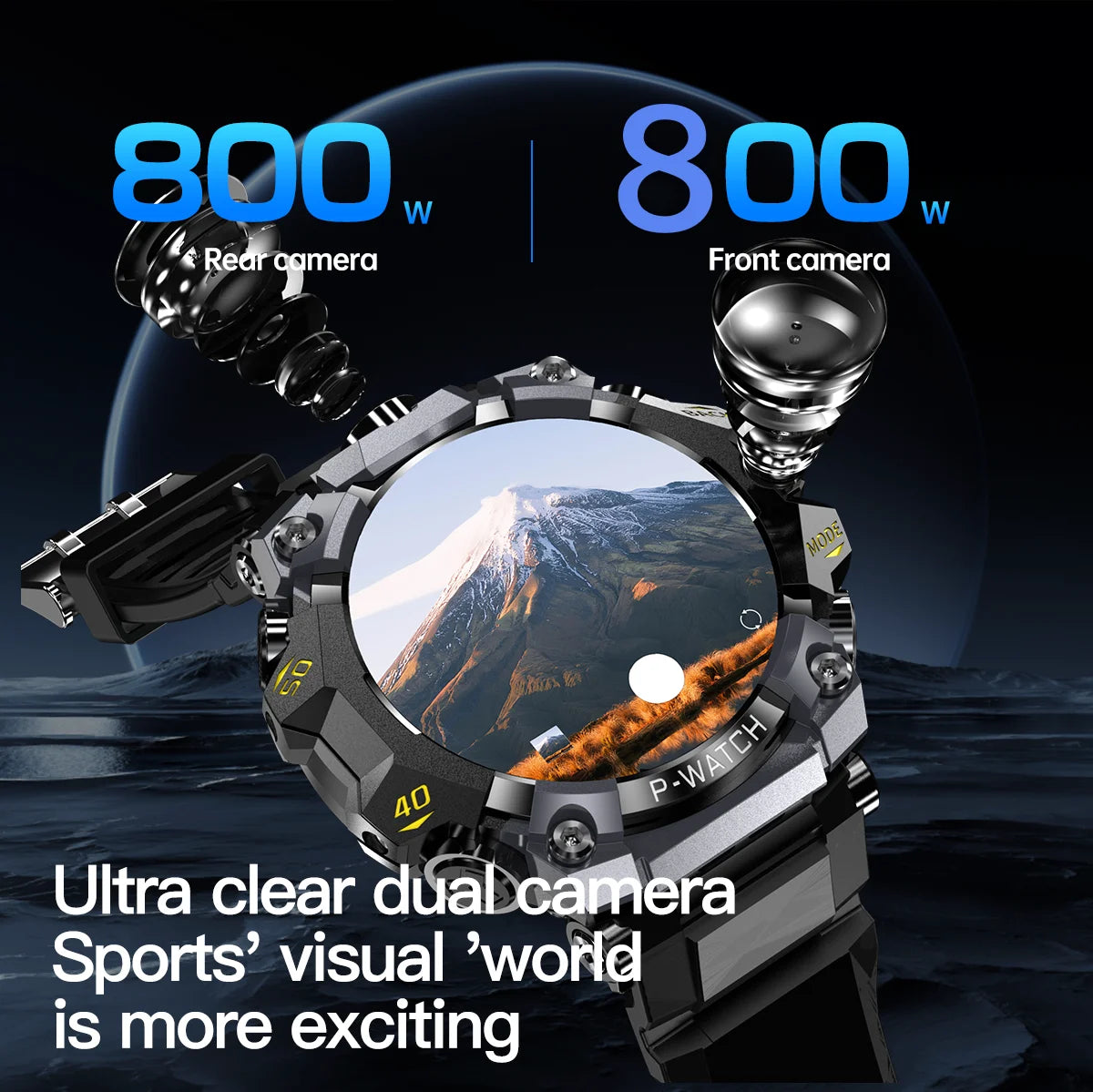 4G Smartwatch Android 10.0 Q668 Smartwatch With 2150Mah Battery 800W HD Dual Camera Amoled GPS WIFI NFC Video Call Sim Card Slot