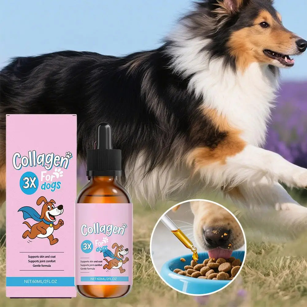 1/3/5Pcs 60ml Dog Pet Collagen Based Staple Food Combined With Nutritional Supplement Drops Gentle Formula For Hair Skin Care