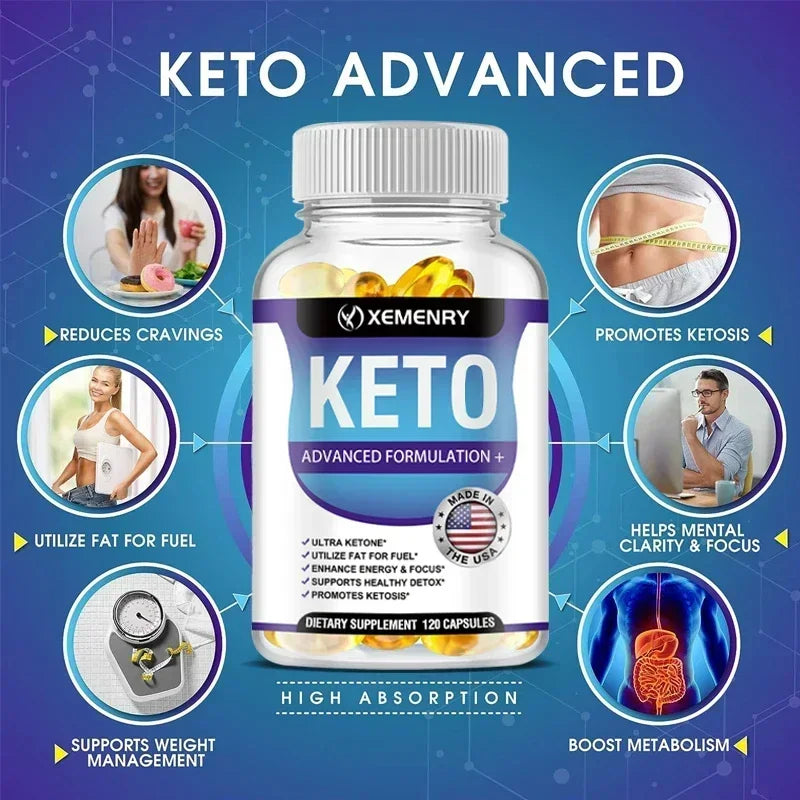 Keto Capsules - Weight & Fat Management, Burn Belly Fat, Detoxification, Digestion, Immunity