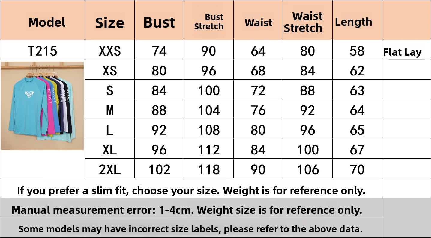 ROXY Surfing Swimming Beach UPF50 Sun Protection Long Sleeve round Neck High Elastic Breathable Moisture Wicking T-Shirt for ...