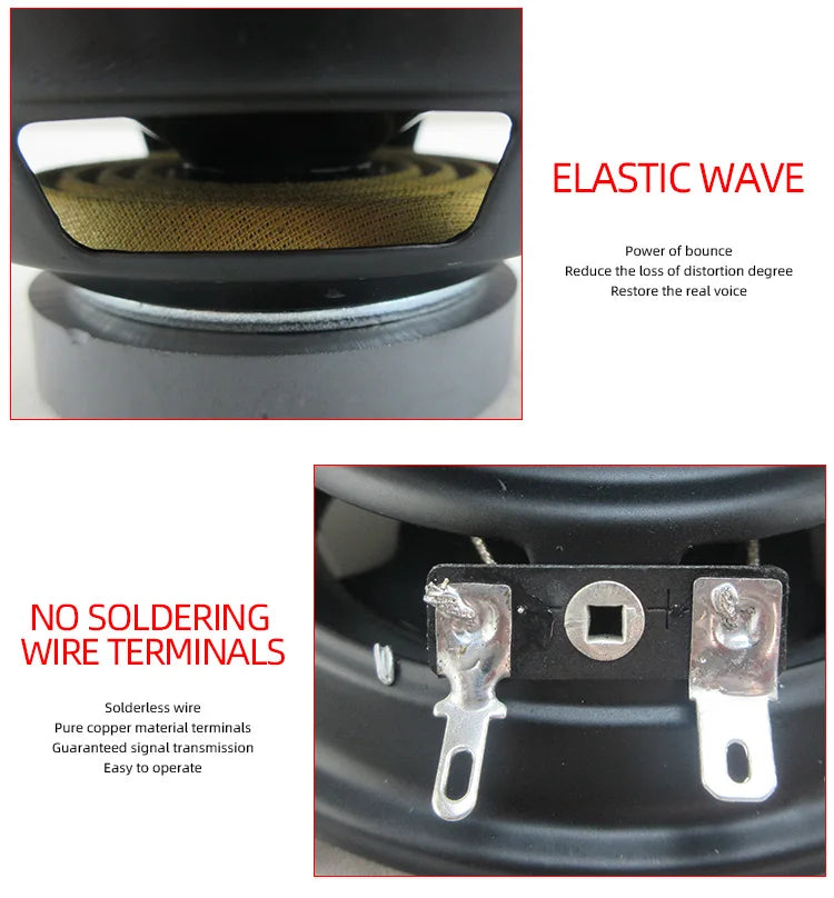 A Pair of 4" Coaxial Speaker 4-Way 350W Max Music Power Subwoofer Nominal Power 35W Impedance 4 Ohms for Audio Systems