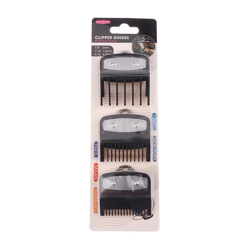 Black limit comb set Hair Clipper Guards Guide Combs Trimmer Cutting Guides Styling Tools Attachment Compatible 1.5mm 3mm 4.5mm