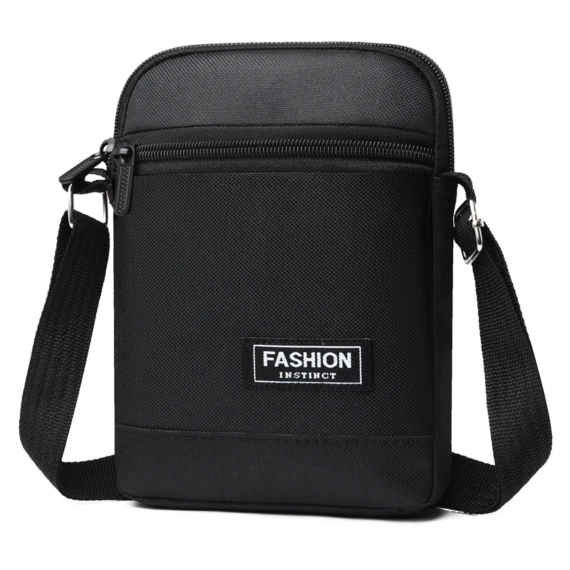 Casual Unisex Crossbody Bag Large Capacity Multi-layer Business Handling Bag Soft Nylon Material Zipper Closure Leisure Trave...