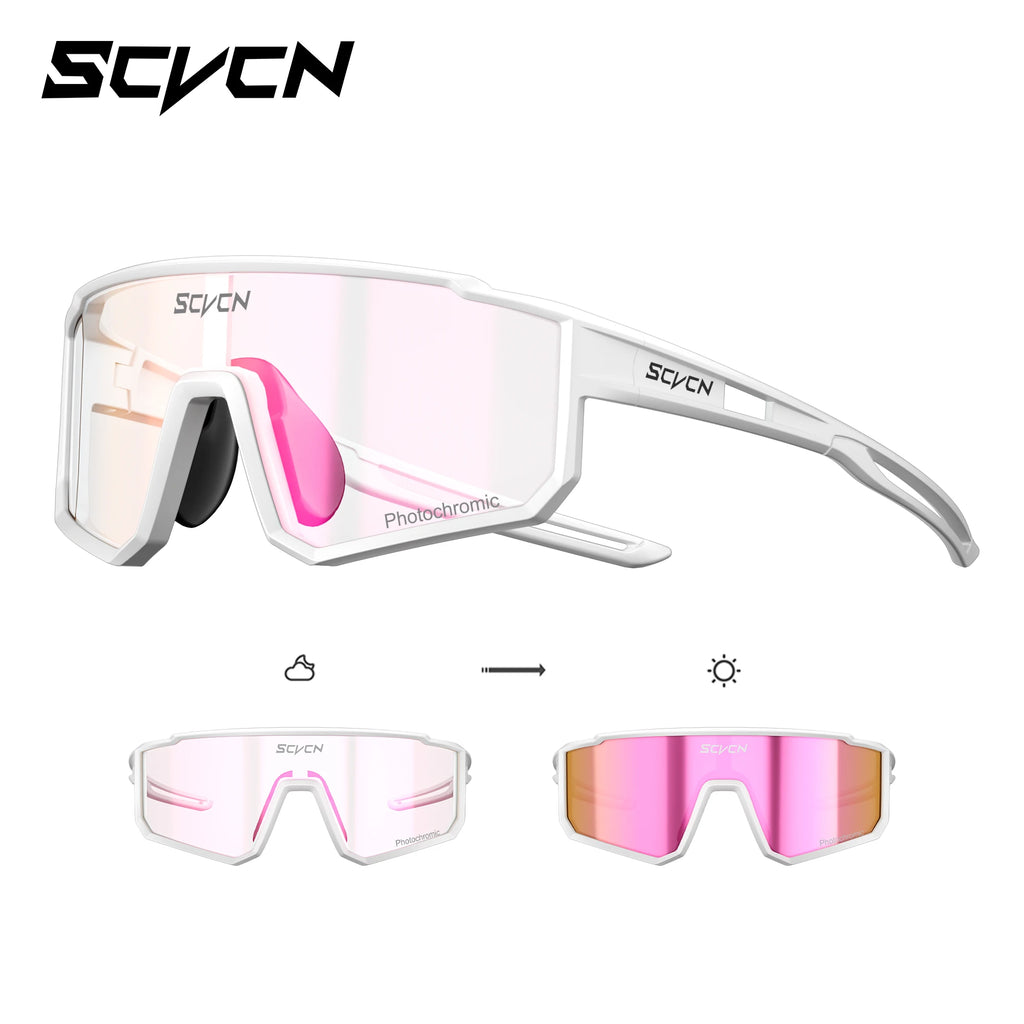 SCVCN New Photochromic Children Cycling Glasses Outdoor Sports Sunglasses Kids Road Bikes Cycling Eyewear UV400 Fashion Goggles