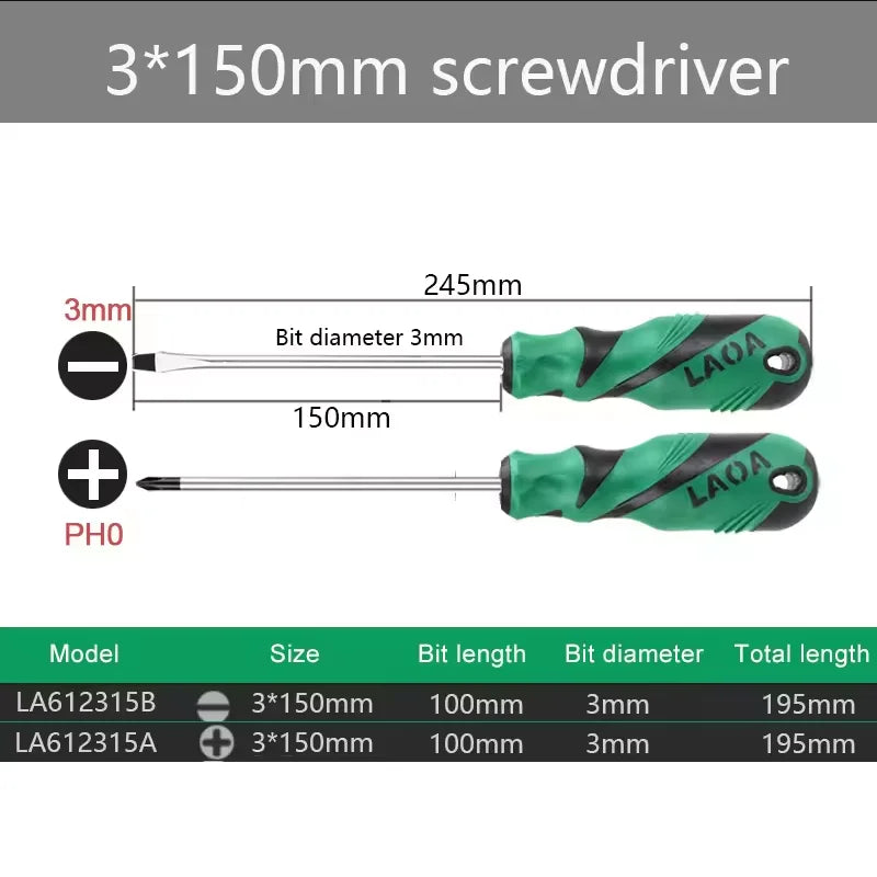 LAOA2pcsS2 alloy steel screwdriver household screwdriver phillips screwdriver screwdriver repair with magnetic