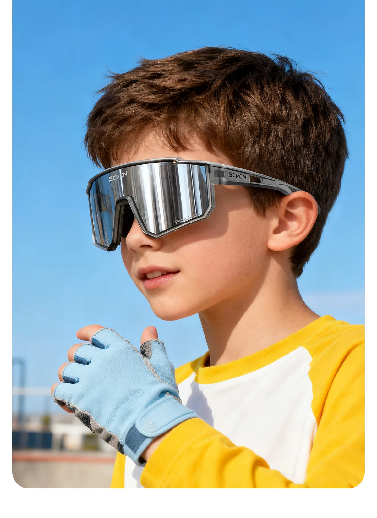 SCVCN New Photochromic Children Cycling Glasses Outdoor Sports Sunglasses Kids Road Bikes Cycling Eyewear UV400 Fashion Goggles