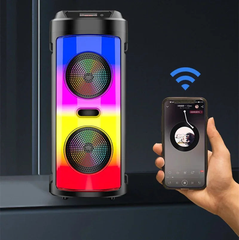 30W Wireless Column Big Power Stereo Portable Bluetooth Speaker Subwoofer Bass Party Speakers with Microphone Family Karaoke USB