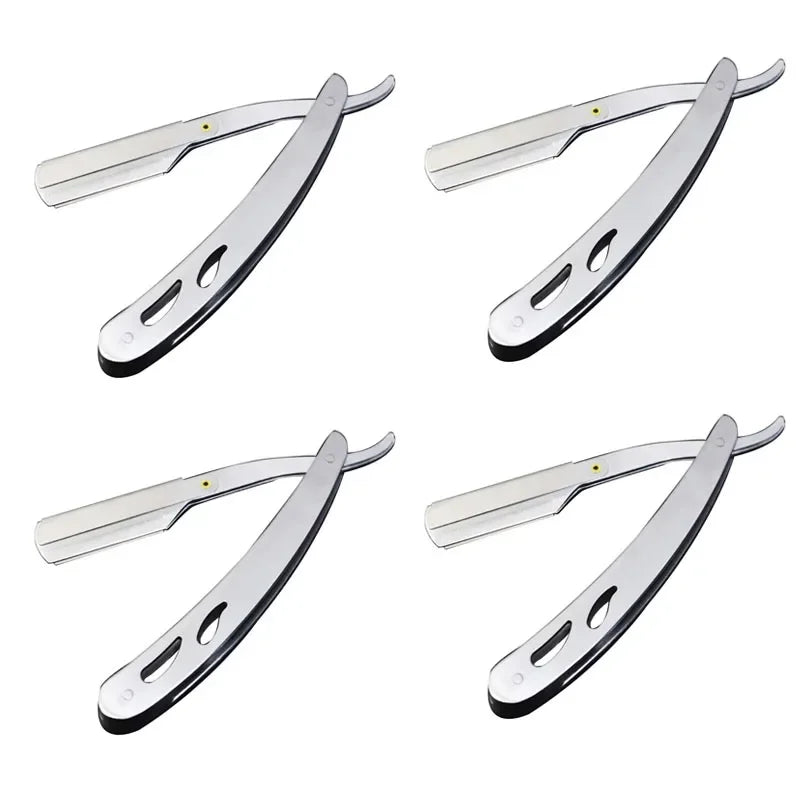 1/3/5pcs Professional Manual Shaver Straight Edge Stainless Steel Barber Razor Men Folding Shaving Shave Beard Cutter With Blade