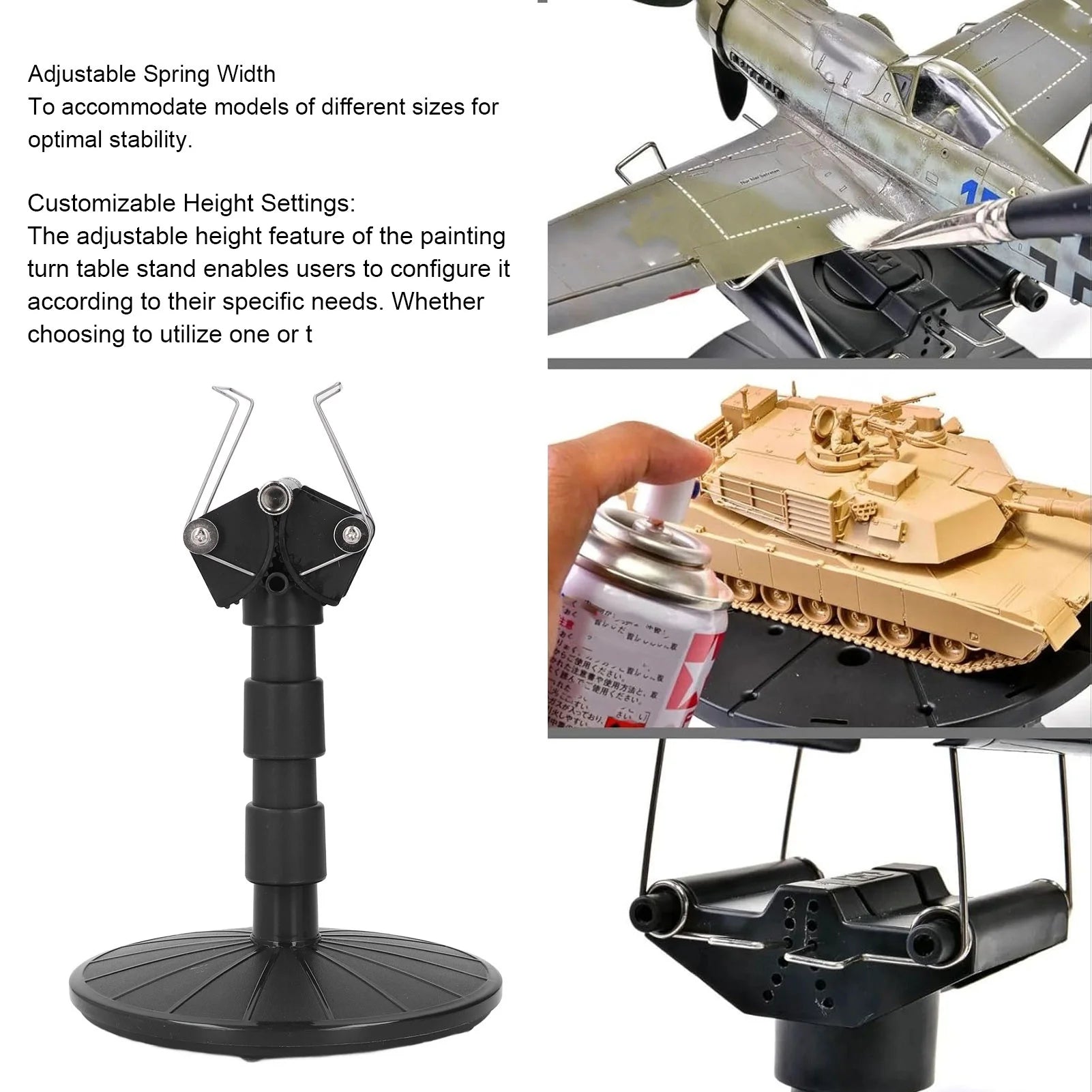 Spray Work Painting Stand ABS Adjustable Height Spray Work Painting Turn Table Stand Tool