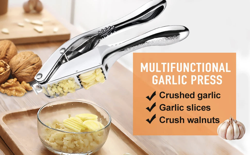 Garlic Crusher 2 in 1 stainless steel garlic minced garlic slices kitchen high quality easy to clean kitchen extrusion tool