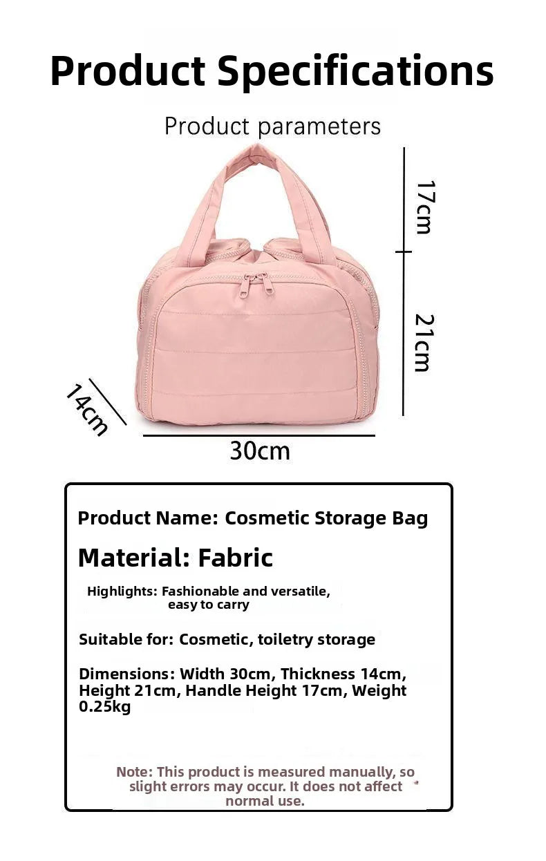 Large Capacity Portable Makeup Bag Travel Cosmetic Storage Waterproof Multi-layer Organizer High Aesthetic Value Handheld