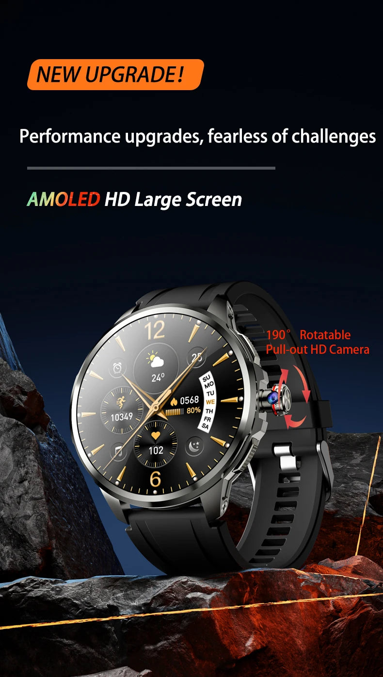 Goldenspike 32GB+256GB Smartwatch 4G/5G LTE 900W Rotary HD Camera GPS WIFI HiSportPro App Bluetooth Smart Watch For IOS Android