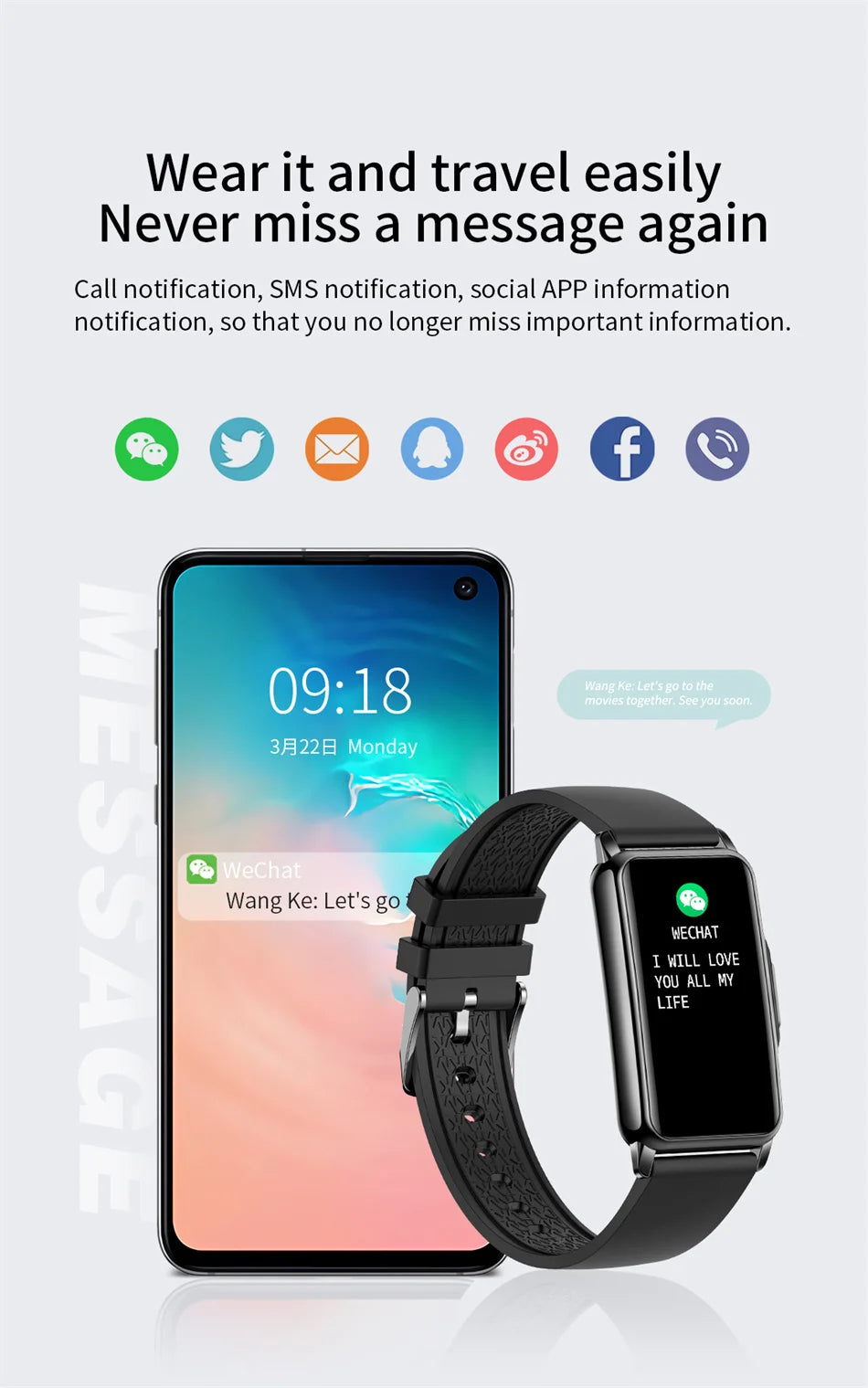 Classic Smart Bracelet Ladies Smart Watch Men Heart Rate Blood Oxygen Waterproof Sports Smart Strap Women Watch For Android IOS