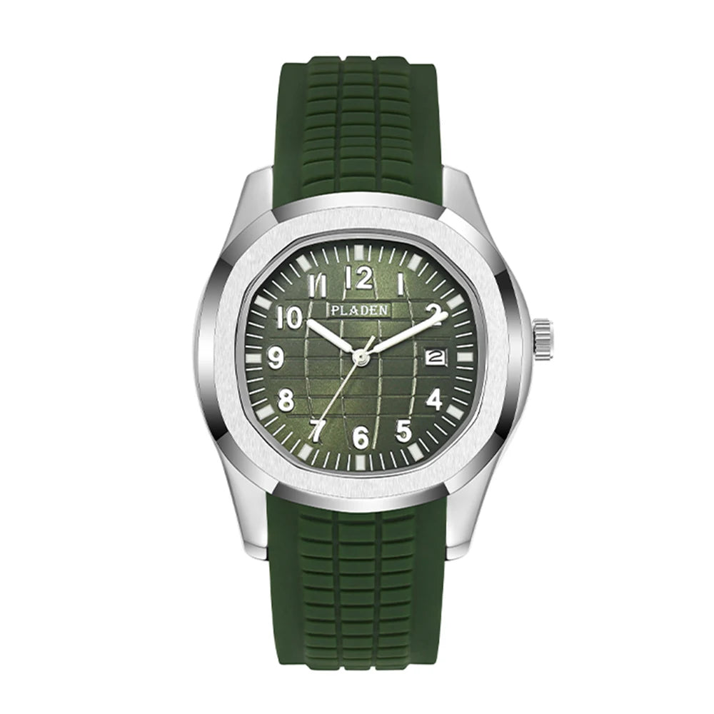 Fashion Watch Men Classic Orange Grenade Dial Minimalist Wristwatch Sport Silicone Strap Dive Auto Date Men's Watches Hot Sale